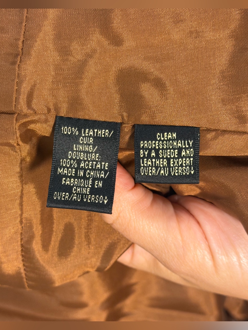 Leather Cognac Woven Blazer Jacket size 10 - Picture 6 of 10